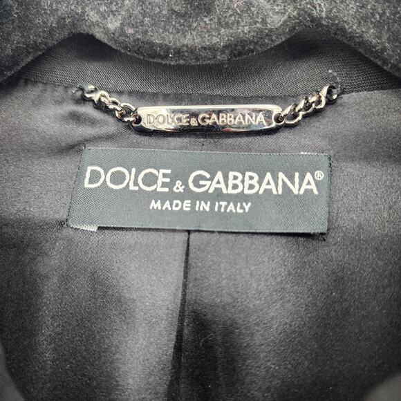 Vintage Dolce & Gabbana Black Wool Blend Blazer & Skirt Suit Set Womens Size 42 - Picture 10 of 11